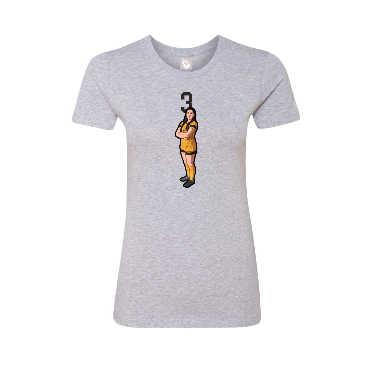 Fitted Women's Tee — Number Top in Grey