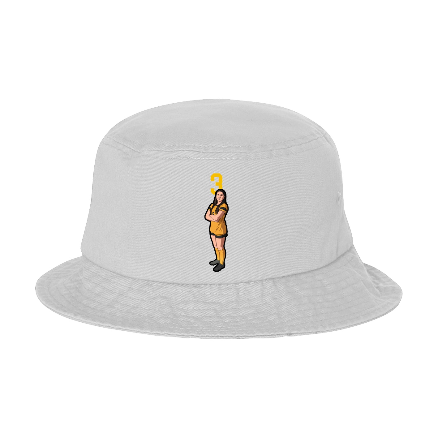 Bucket Cap — Number Top in White