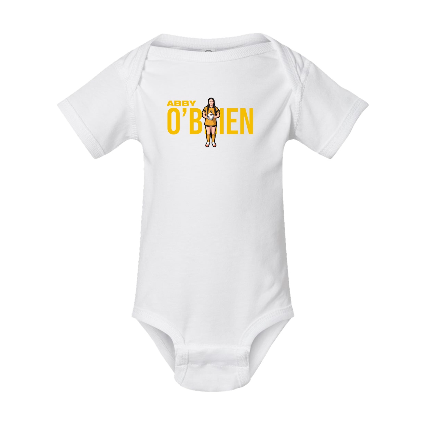 Baby Onesie — Player Name in White