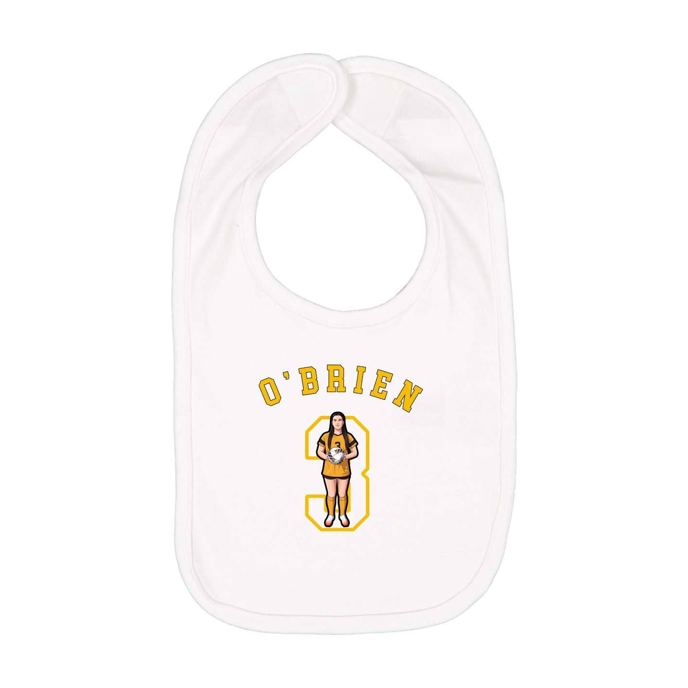 Infant Bib — Shirsey Arch in White