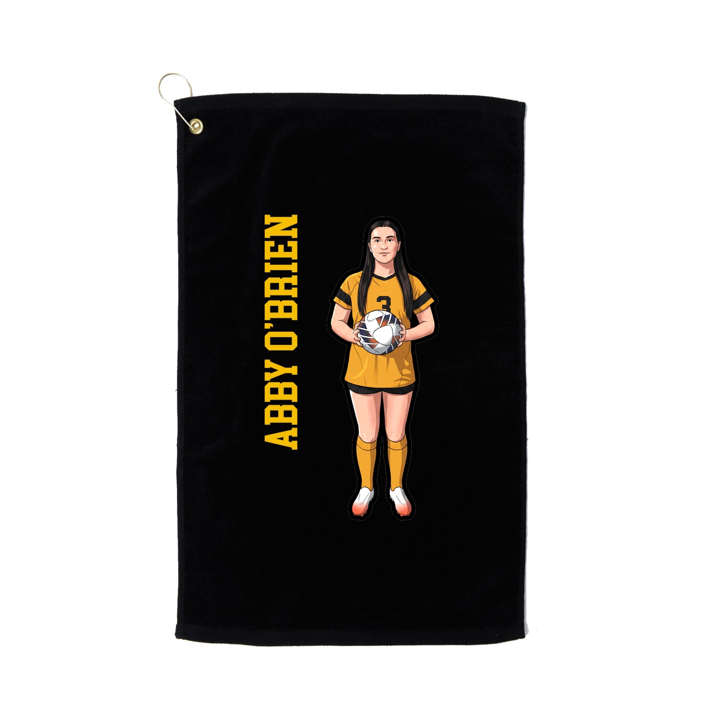Golf Towel — Name Vertical in Black