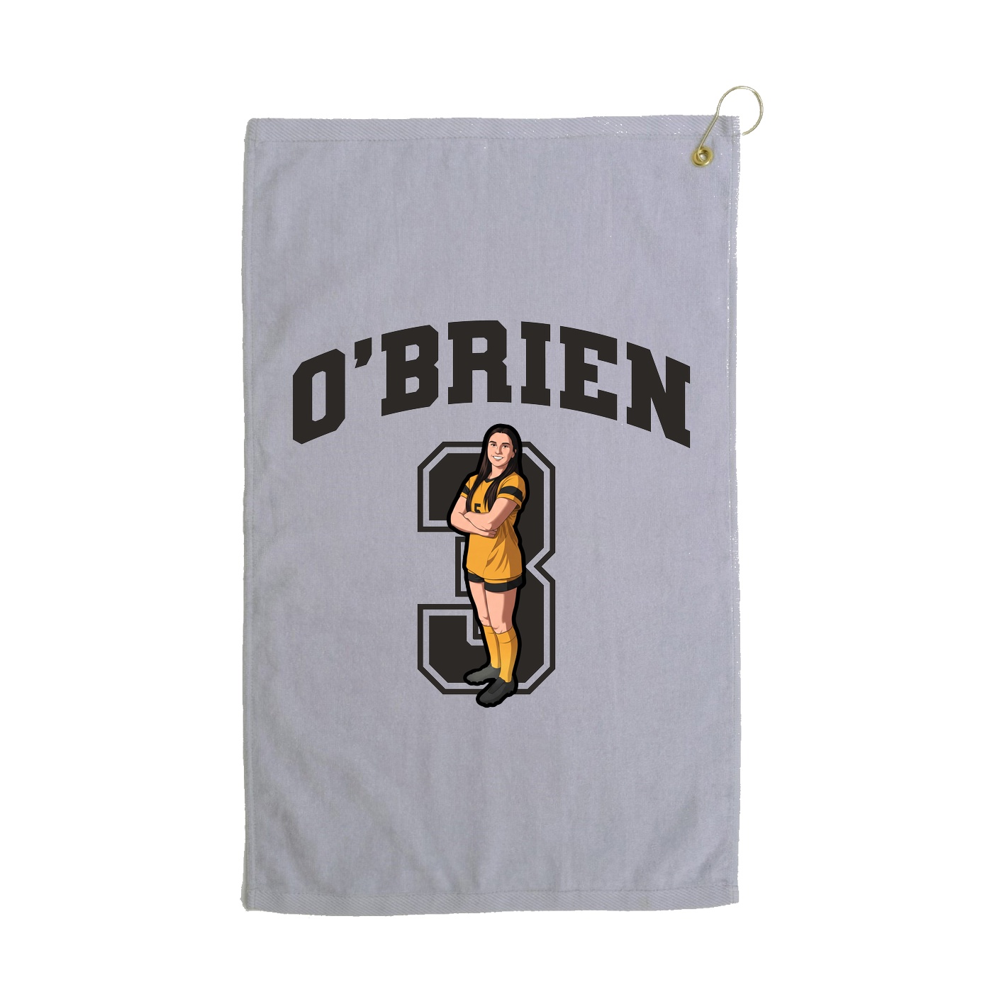 Golf Towel — Number in Grey