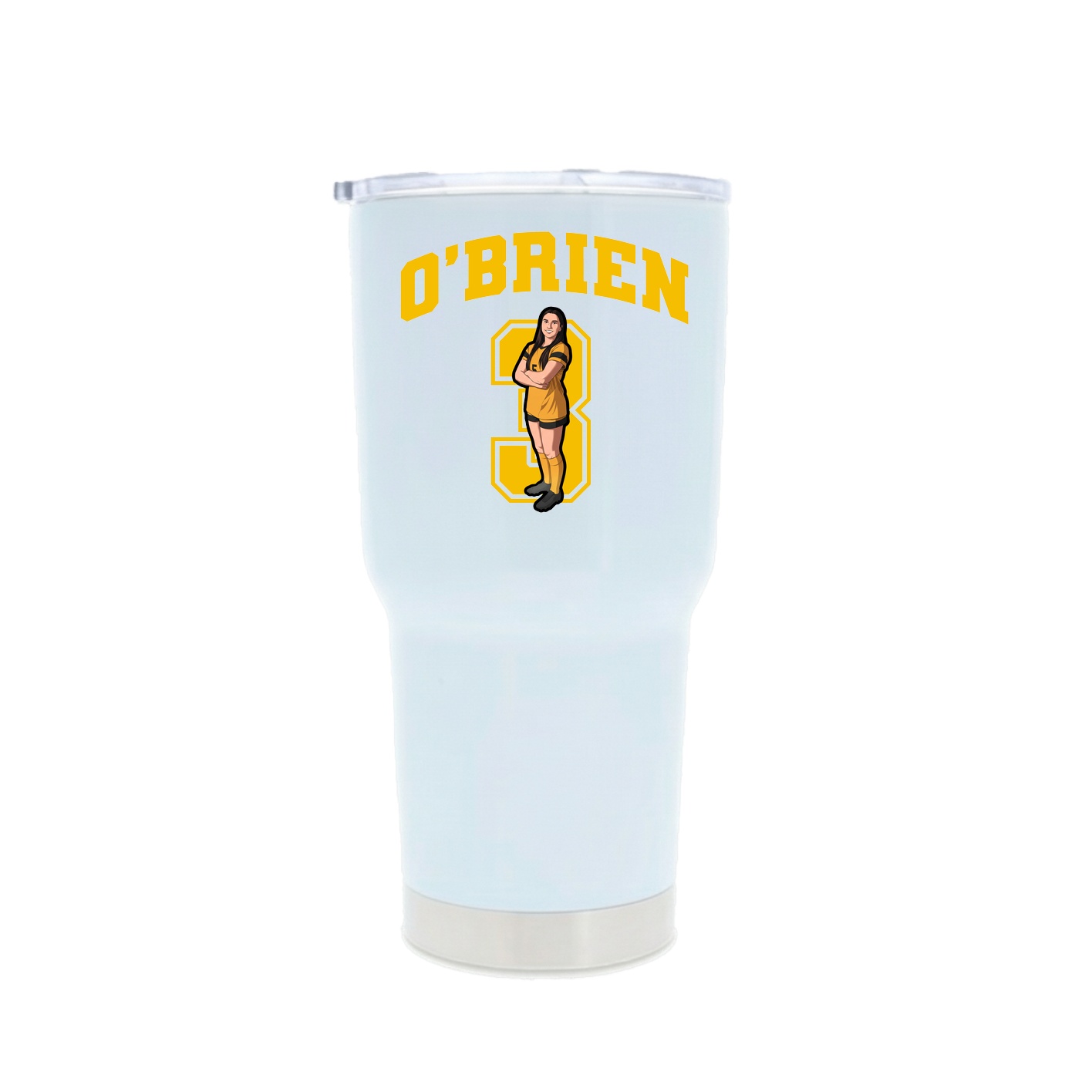 30oz Stainless Steel Tumbler — Number in White
