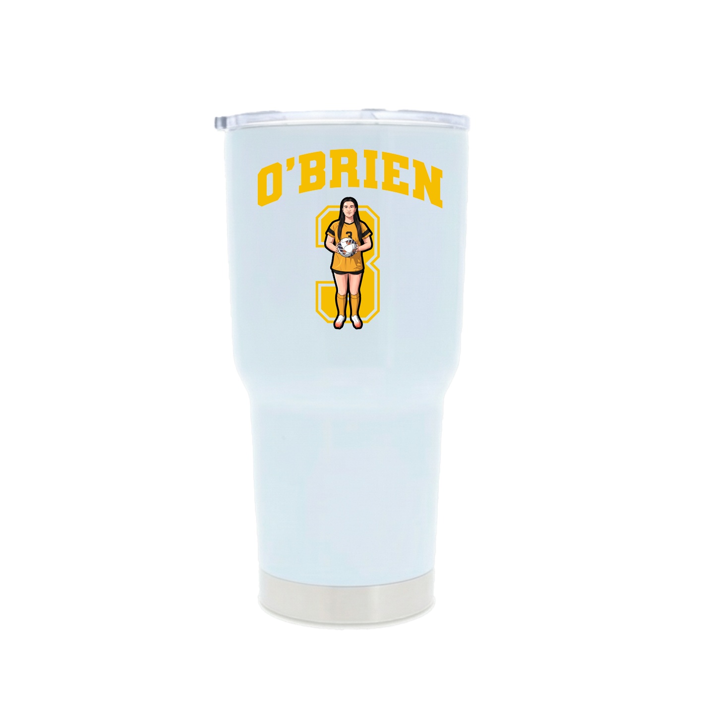 30oz Stainless Steel Tumbler — Number in White