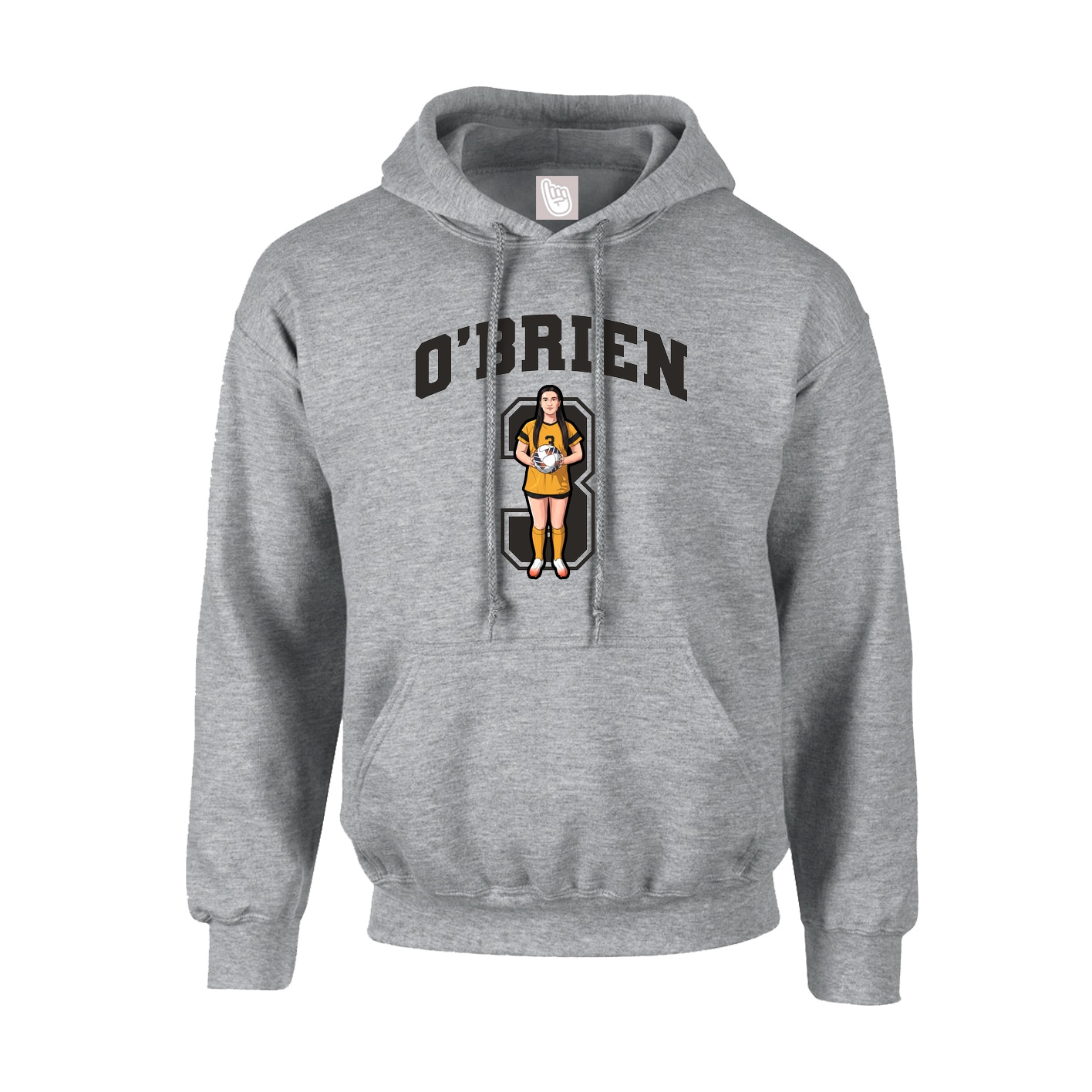 Hoodie — Number in Grey