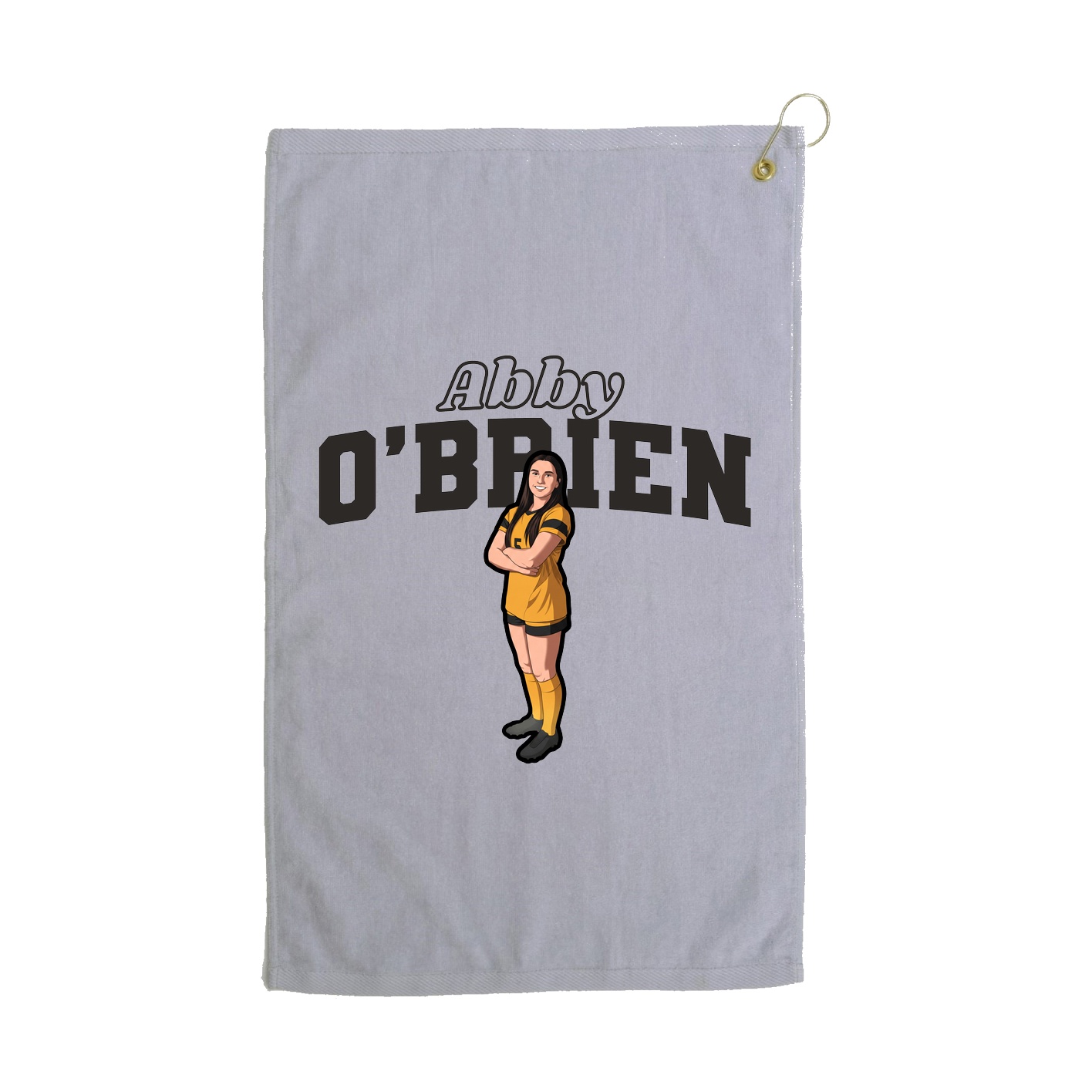 Golf Towel — Name Arch in Grey