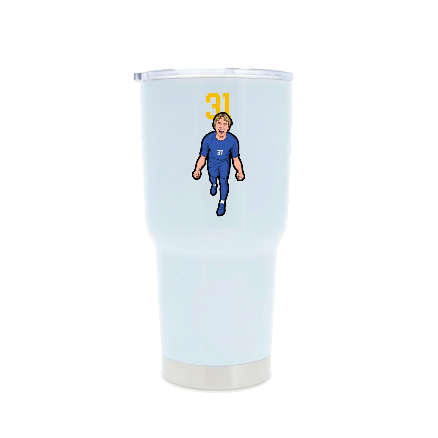 30oz Stainless Steel Tumbler — Number Top in White