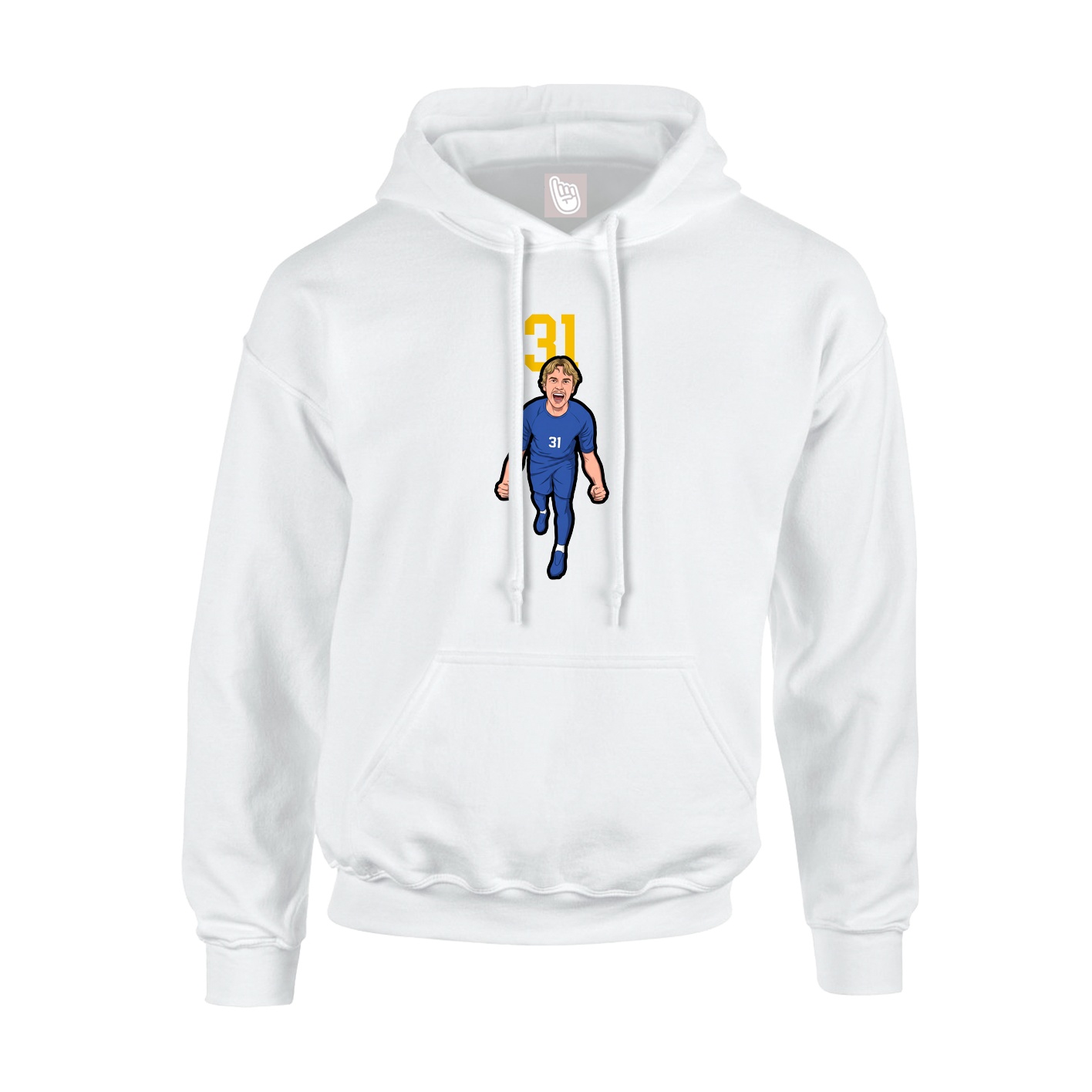 Youth Hoodie — Number Top in White