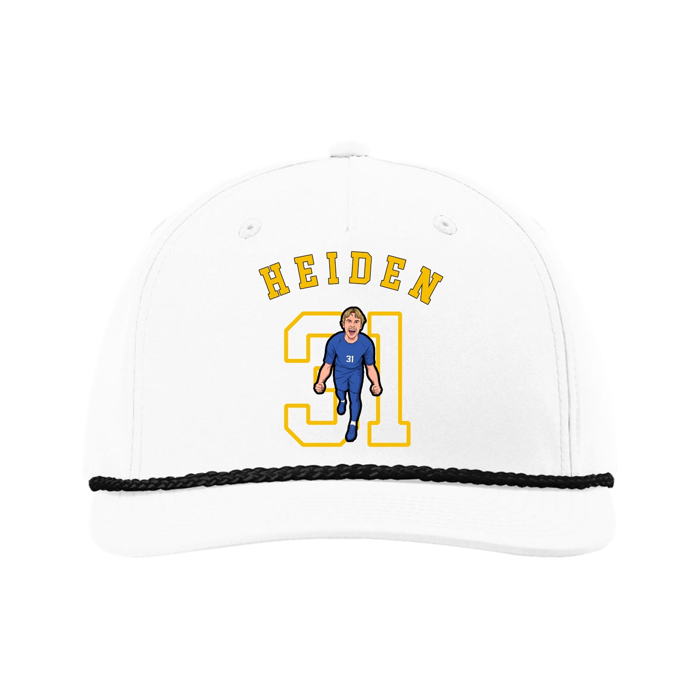 Five-Panel Classic Rope Cap — Shirsey Arch in White