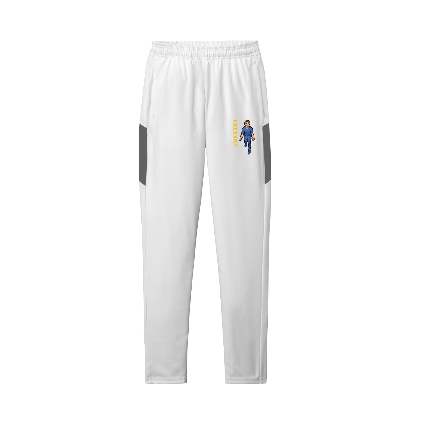 Team Travel Pant — Name Vertical in White/Grey