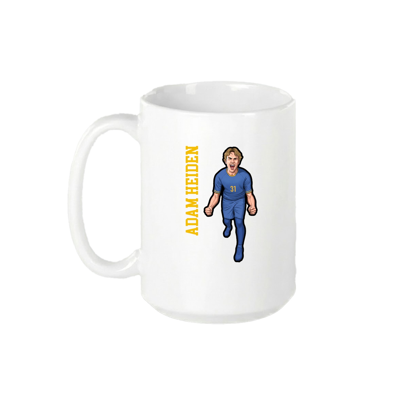 15oz Coffee Mug — Name Vertical in White