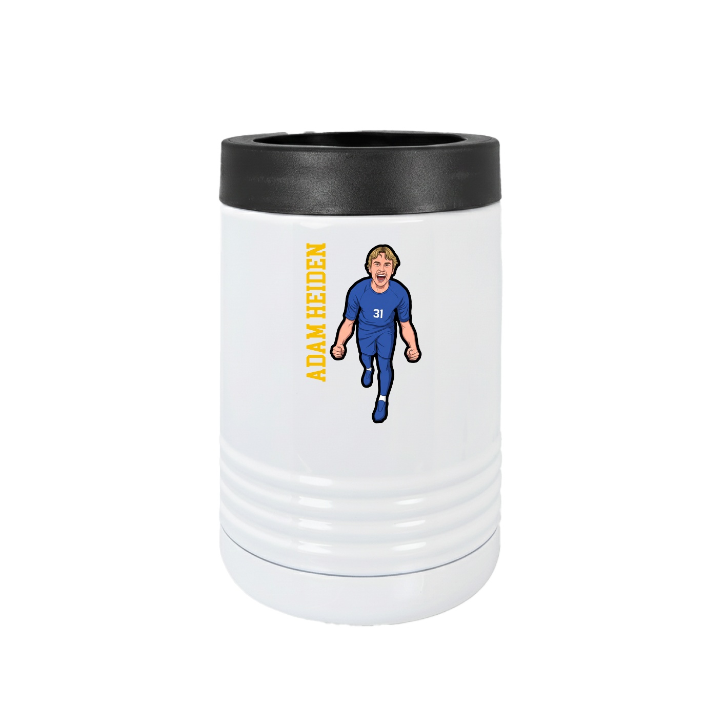 Beverage Holder — Name Vertical in White
