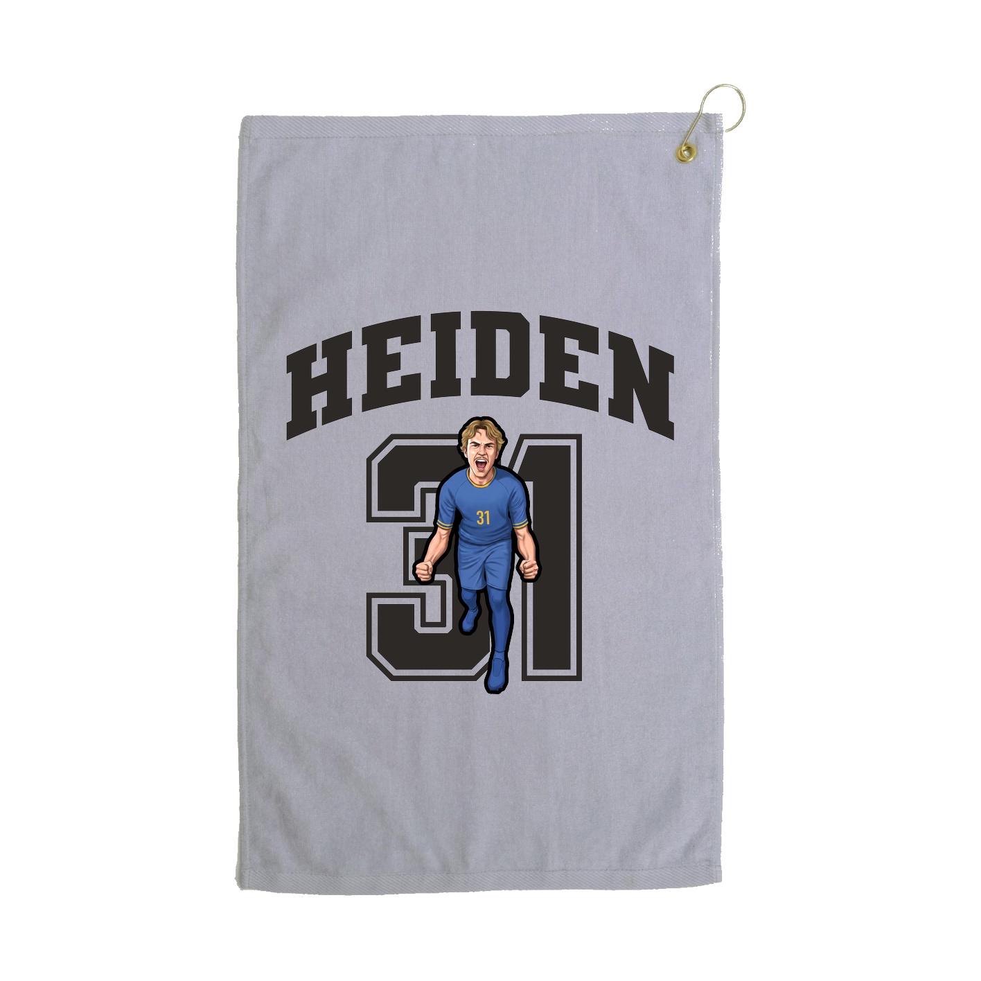 Golf Towel — Number in Grey