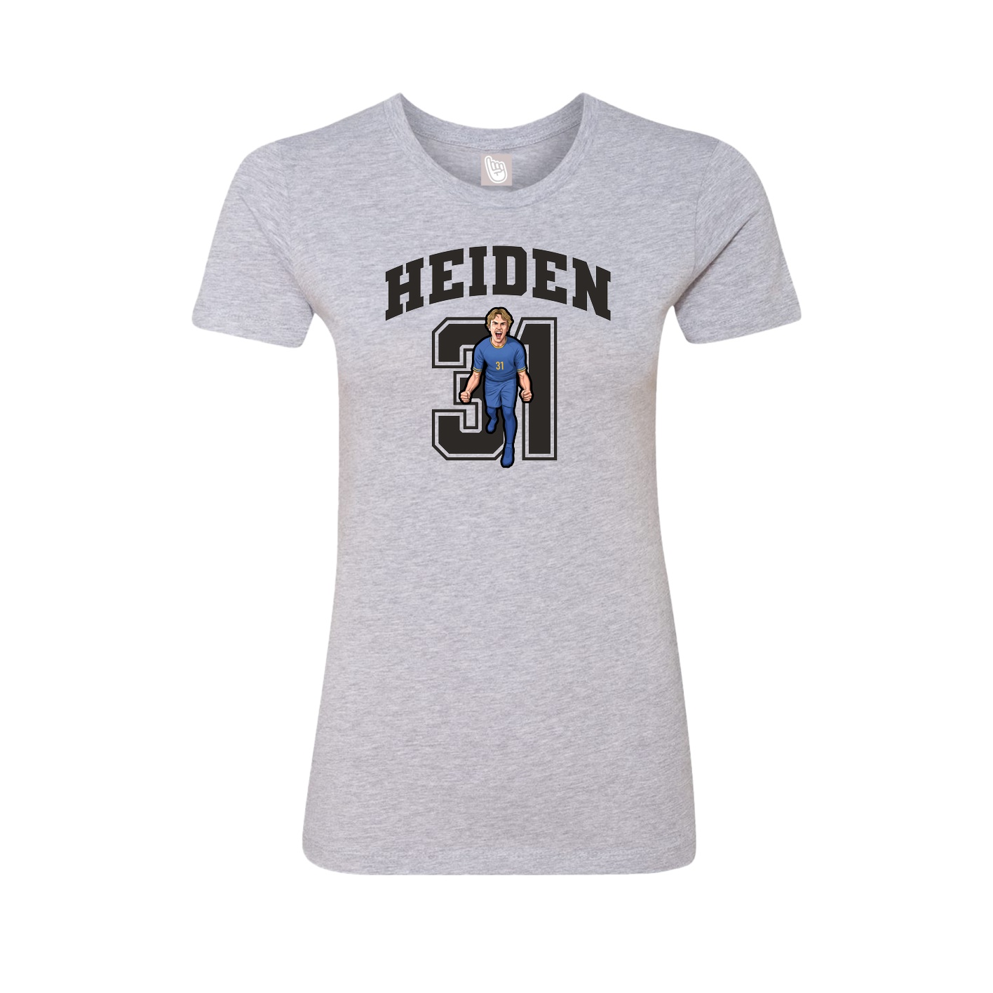 Fitted Women's Tee — Number in Grey