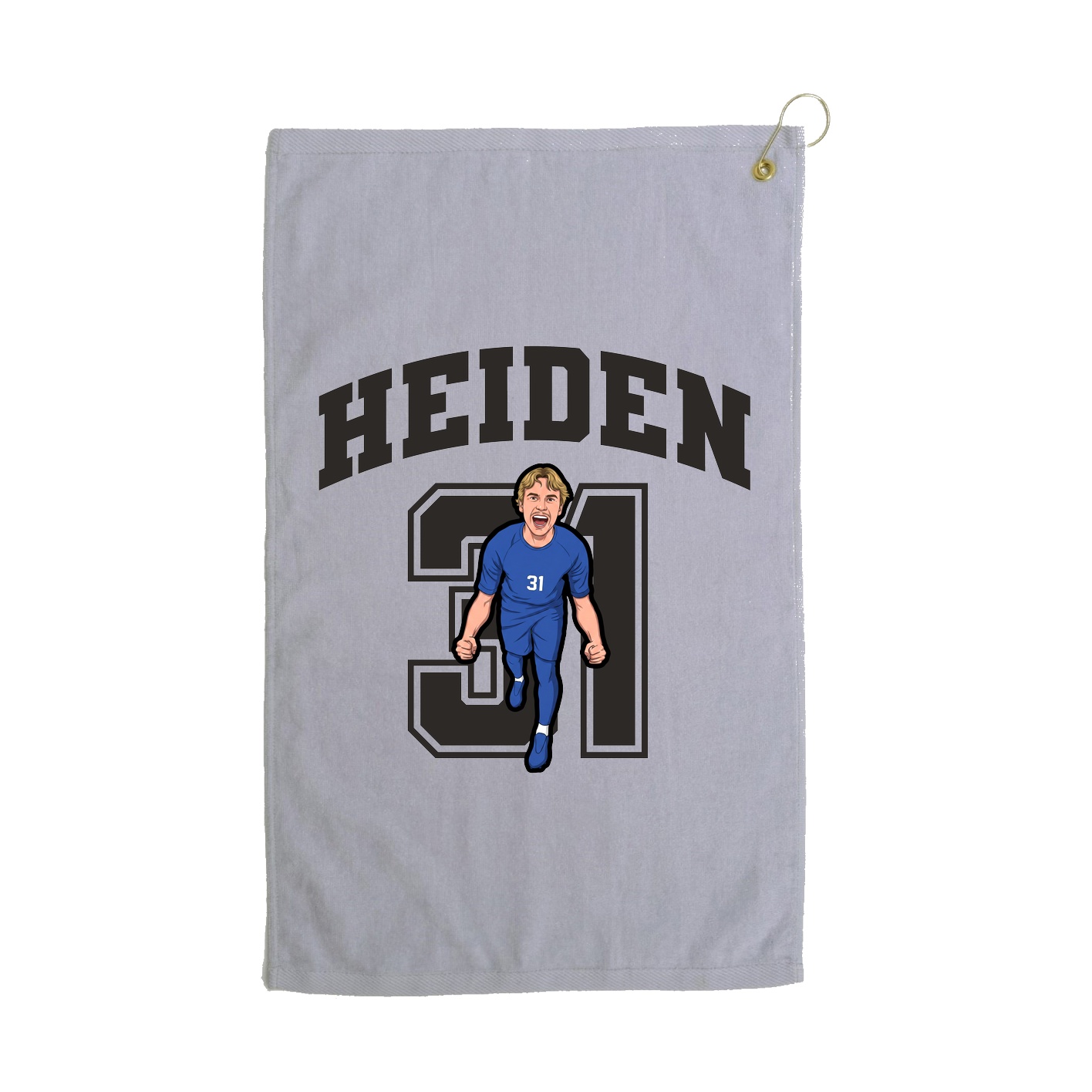 Golf Towel — Number in Grey