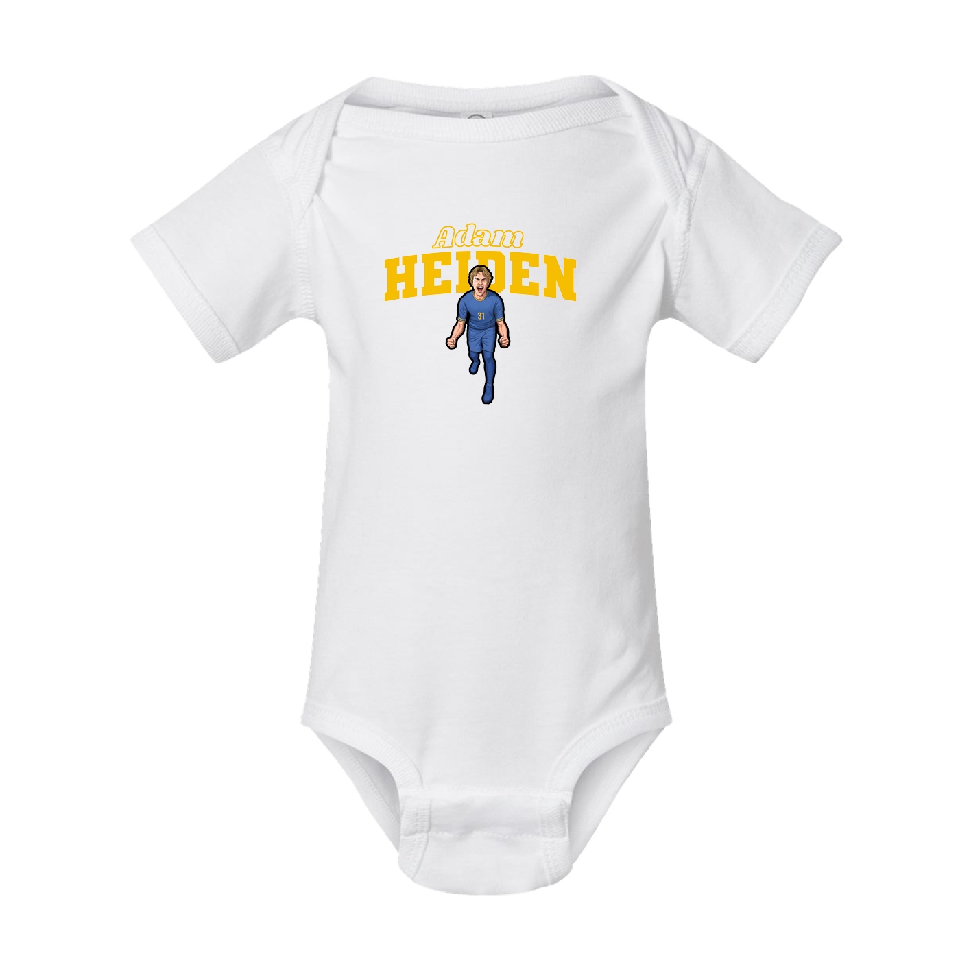 Baby Onesie — Name Arch in White