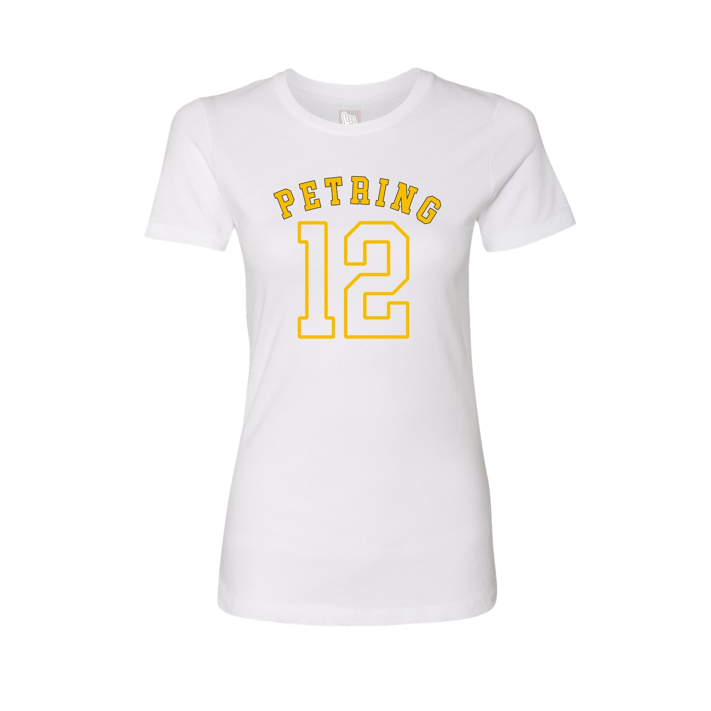 Fitted Women's Tee — Shirsey Arch in White