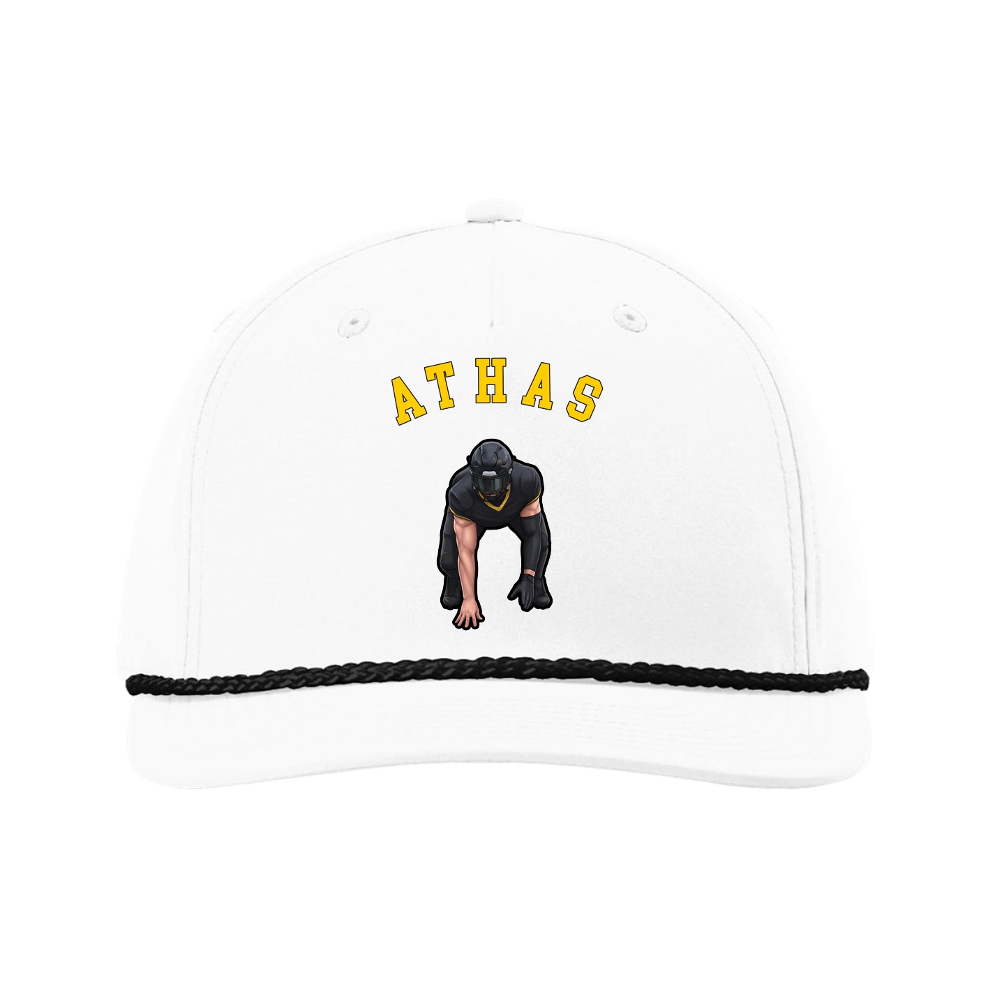 Five-Panel Classic Rope Cap — Shirsey Arch in White