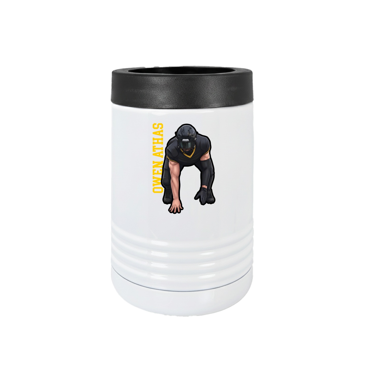 Beverage Holder — Name Vertical in White