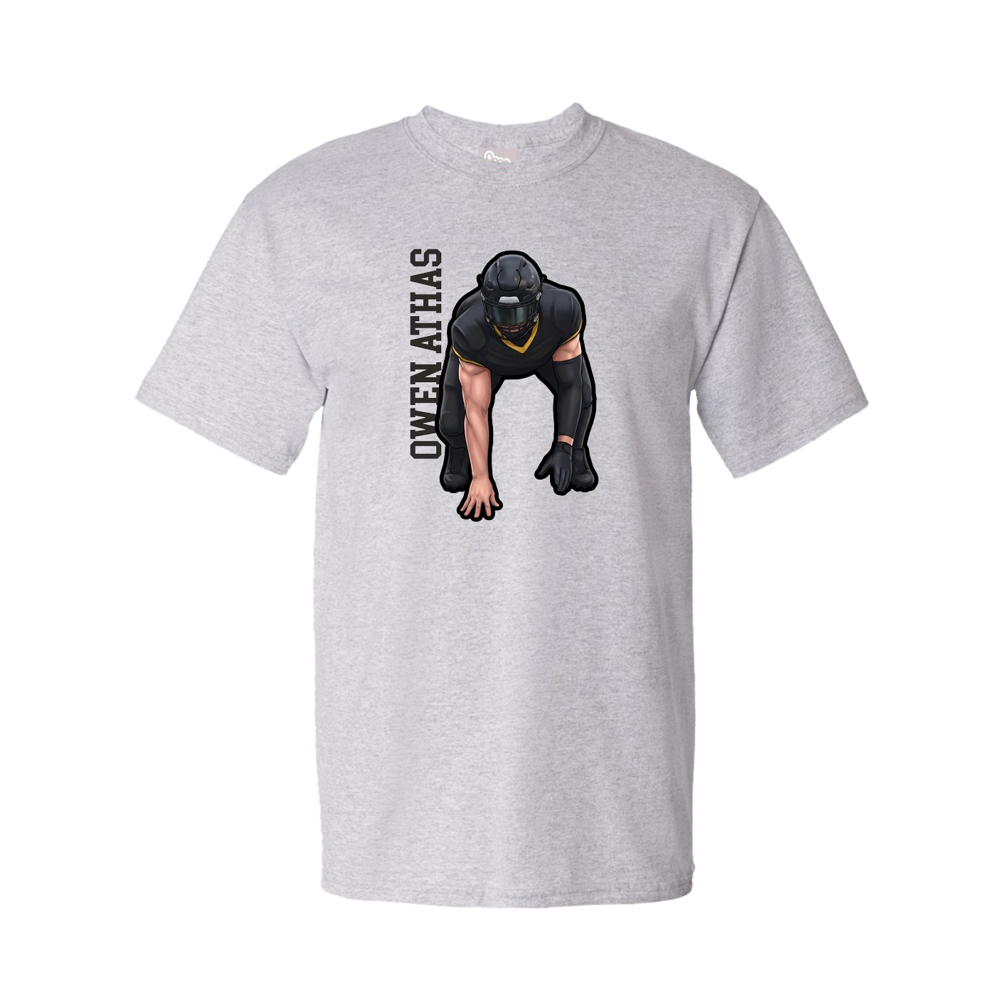 Youth Tee — Name Vertical in Grey