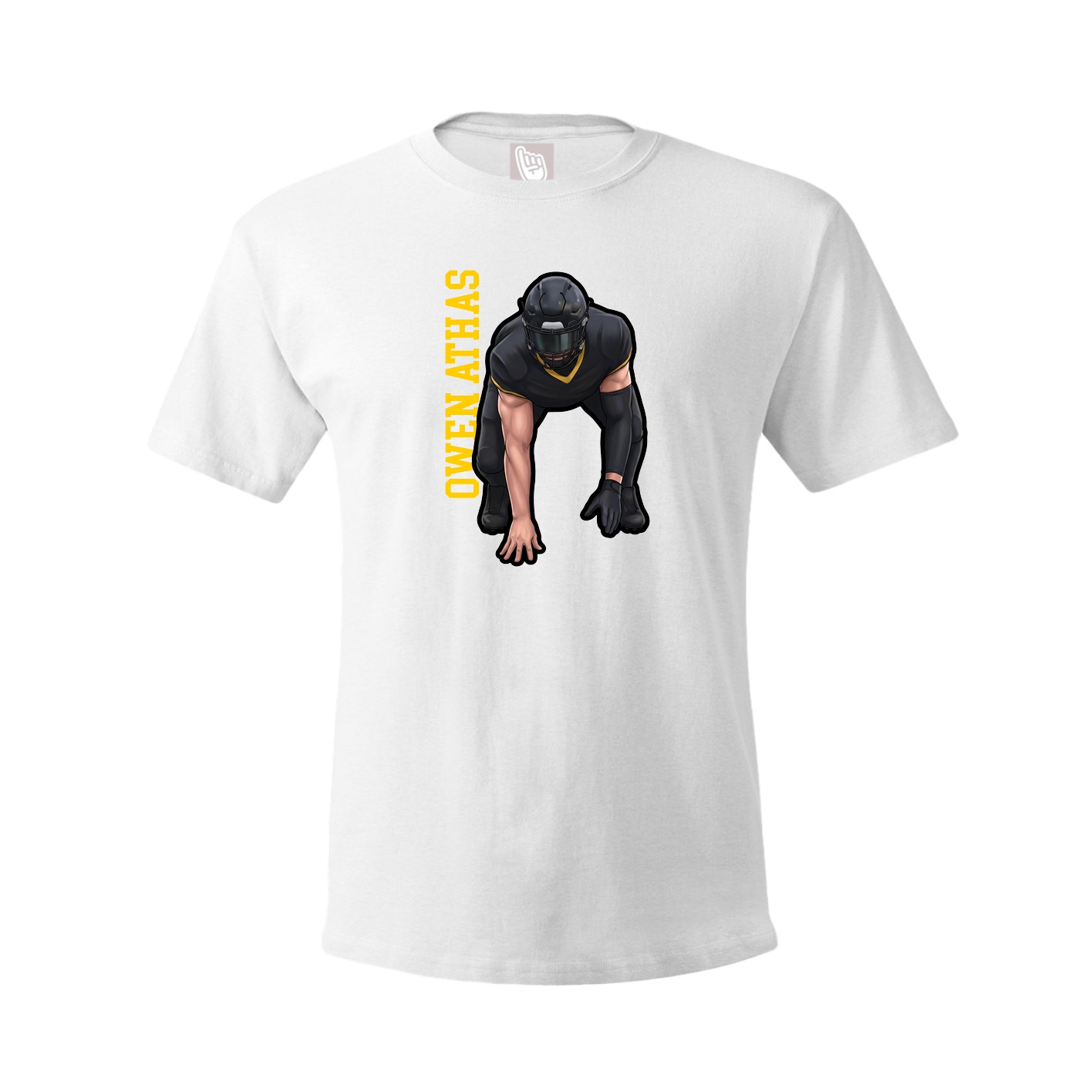 Youth Tee — Name Vertical in White