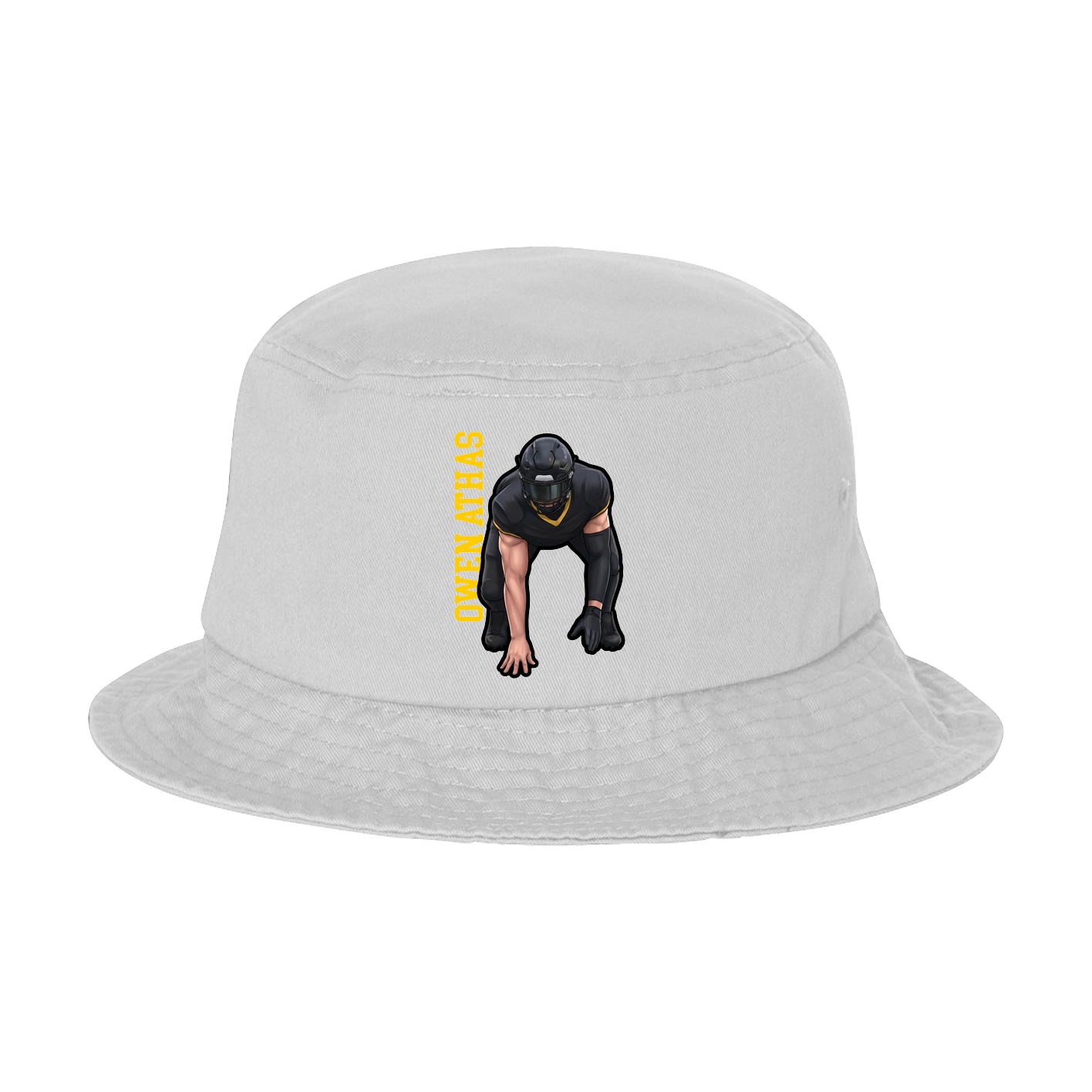 Bucket Cap — Name Vertical in White
