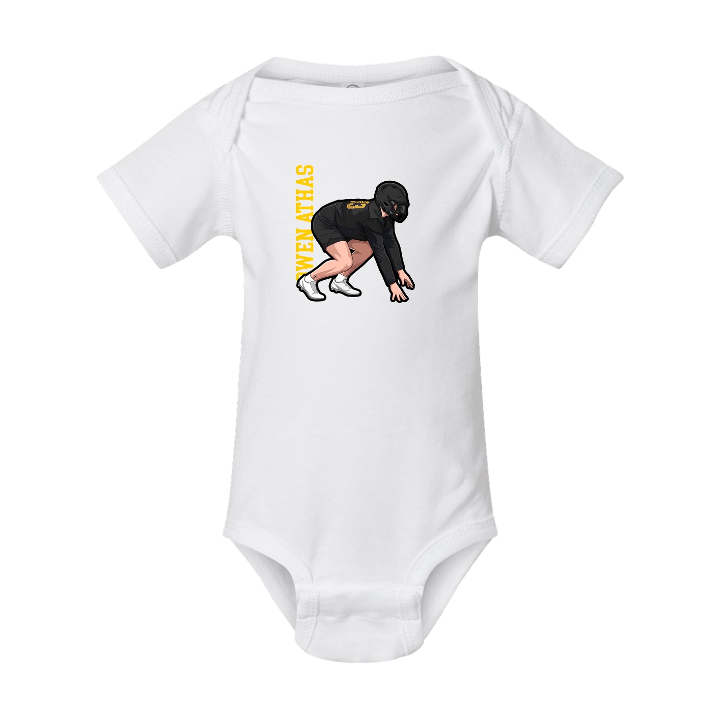 Baby Onesie — Name Vertical in White
