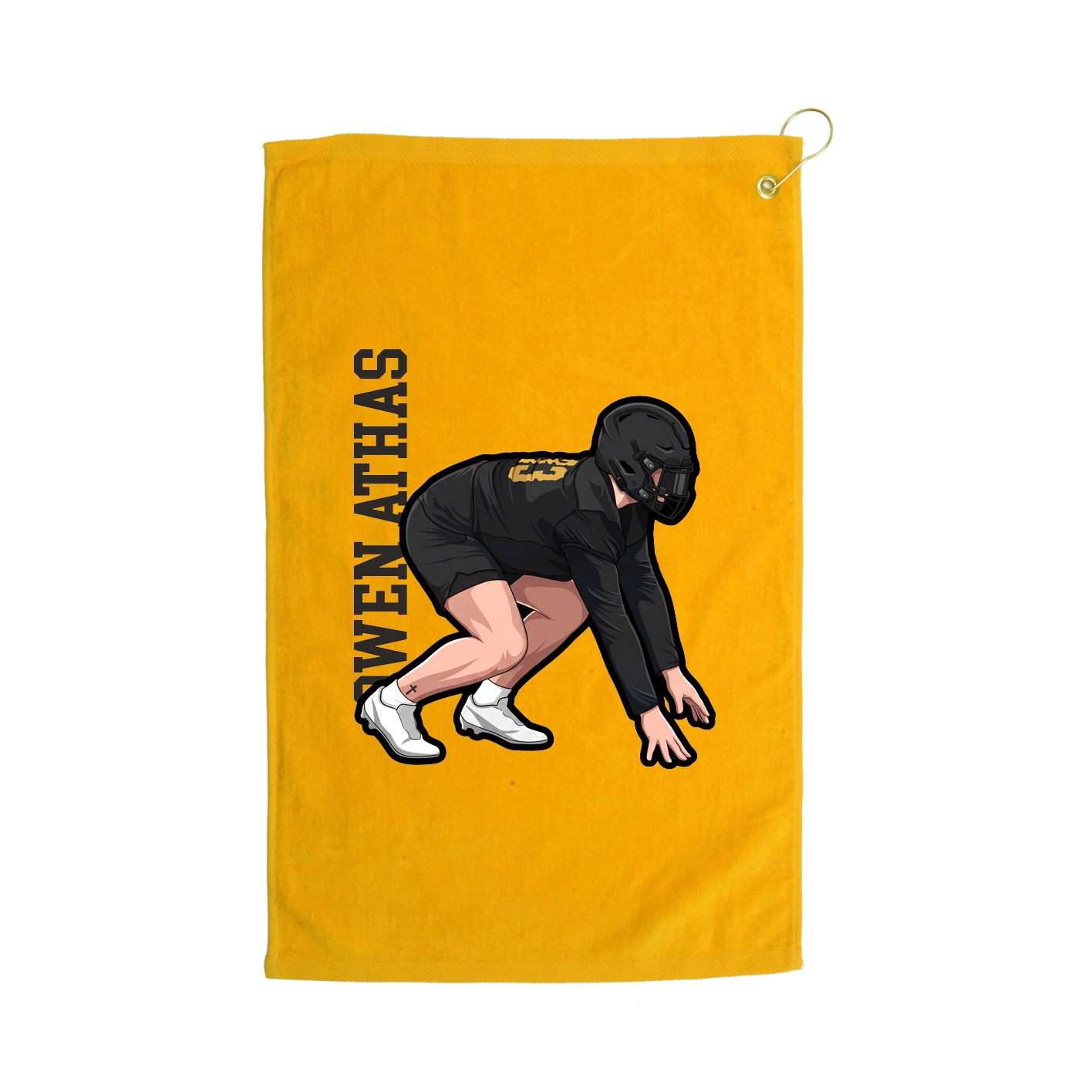 Golf Towel — Name Vertical in Gold