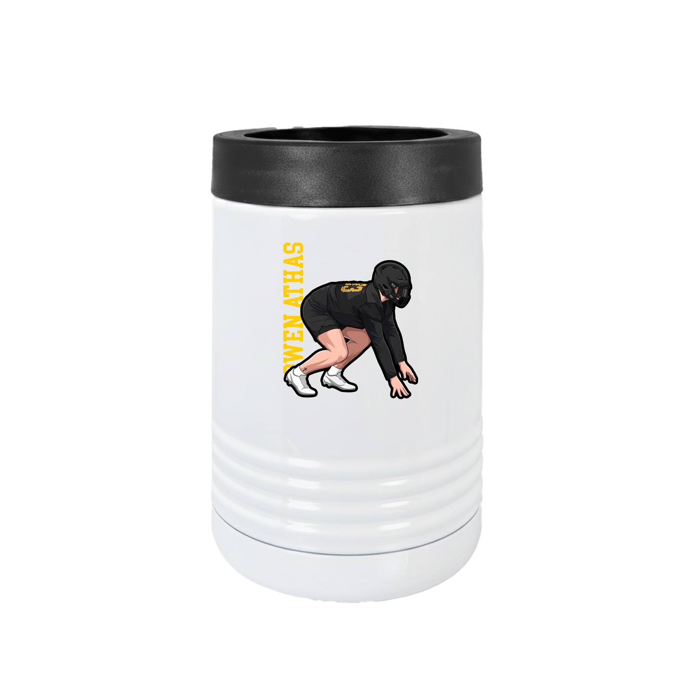 Beverage Holder — Name Vertical in White