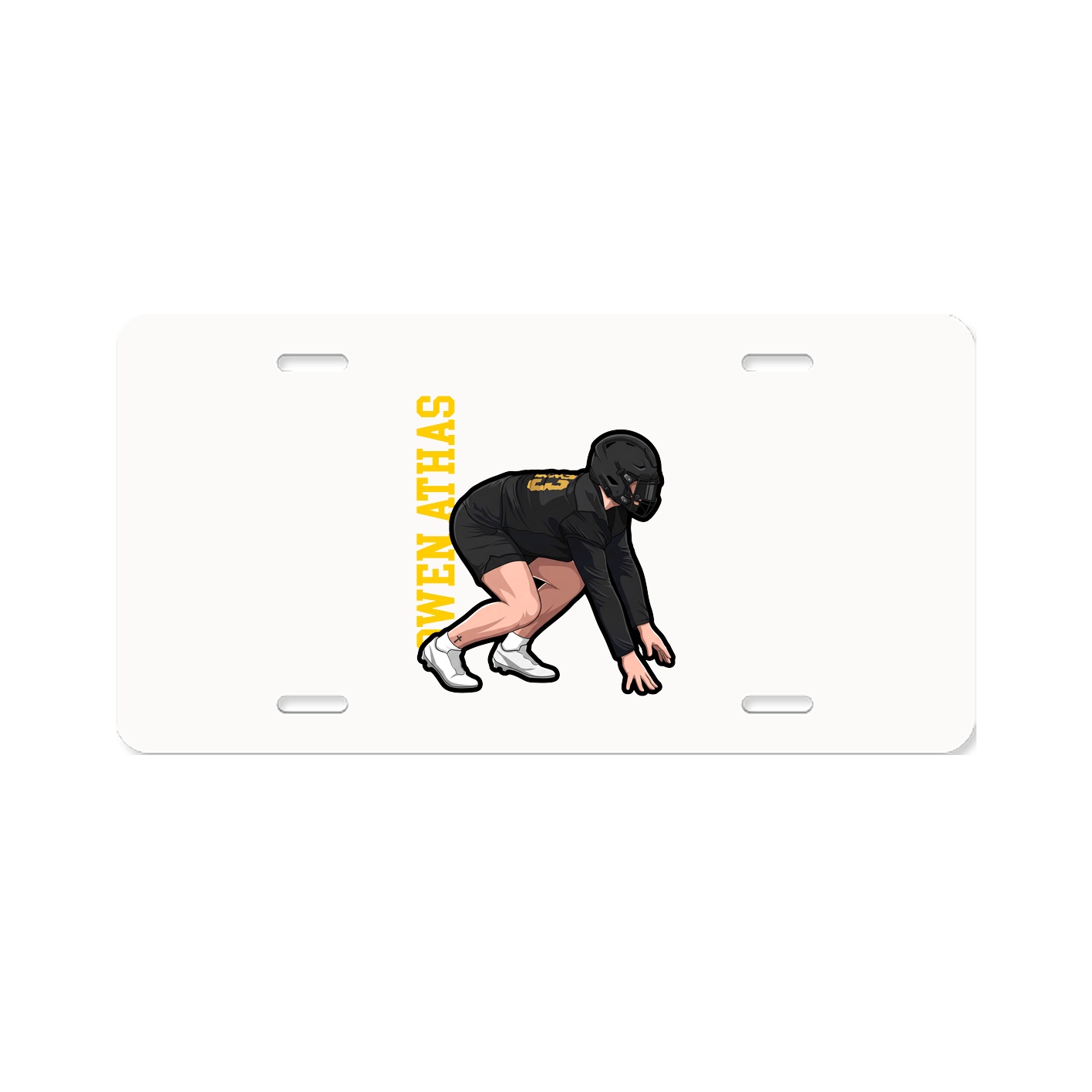 License Plate — Name Vertical in Classic