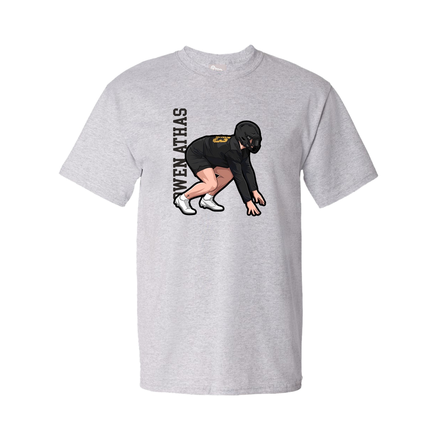 Tee — Name Vertical in Grey