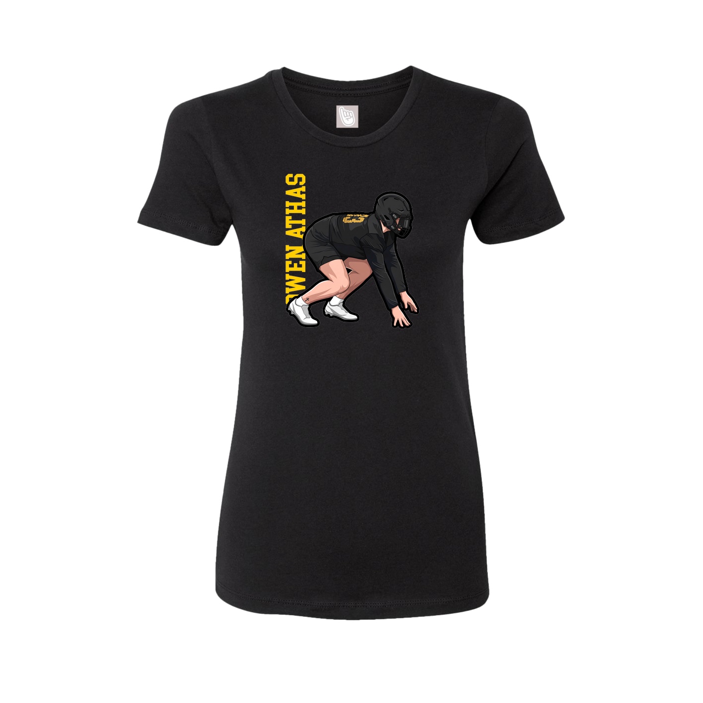 Fitted Women's Tee — Name Vertical in Black
