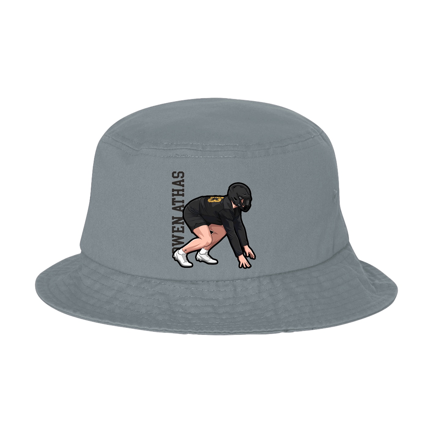 Bucket Cap — Name Vertical in Grey