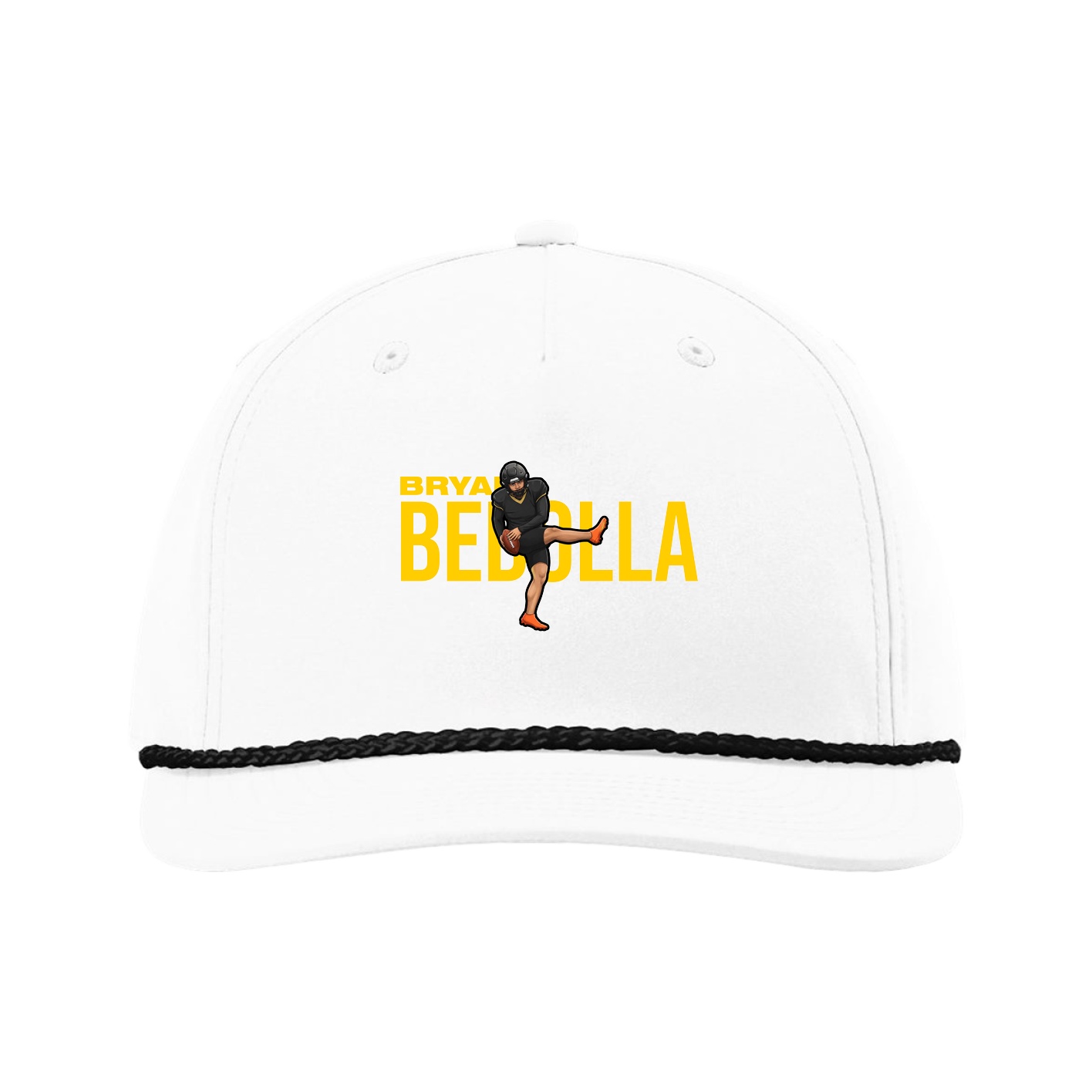 Five-Panel Classic Rope Cap — Player Name in White