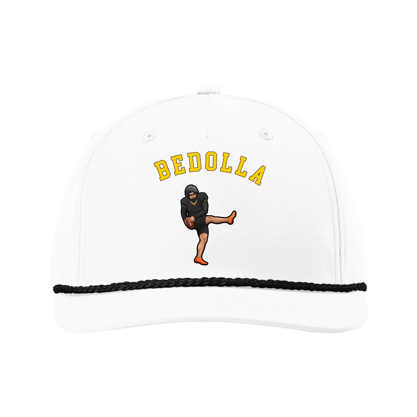 Five-Panel Classic Rope Cap — Shirsey Arch in White