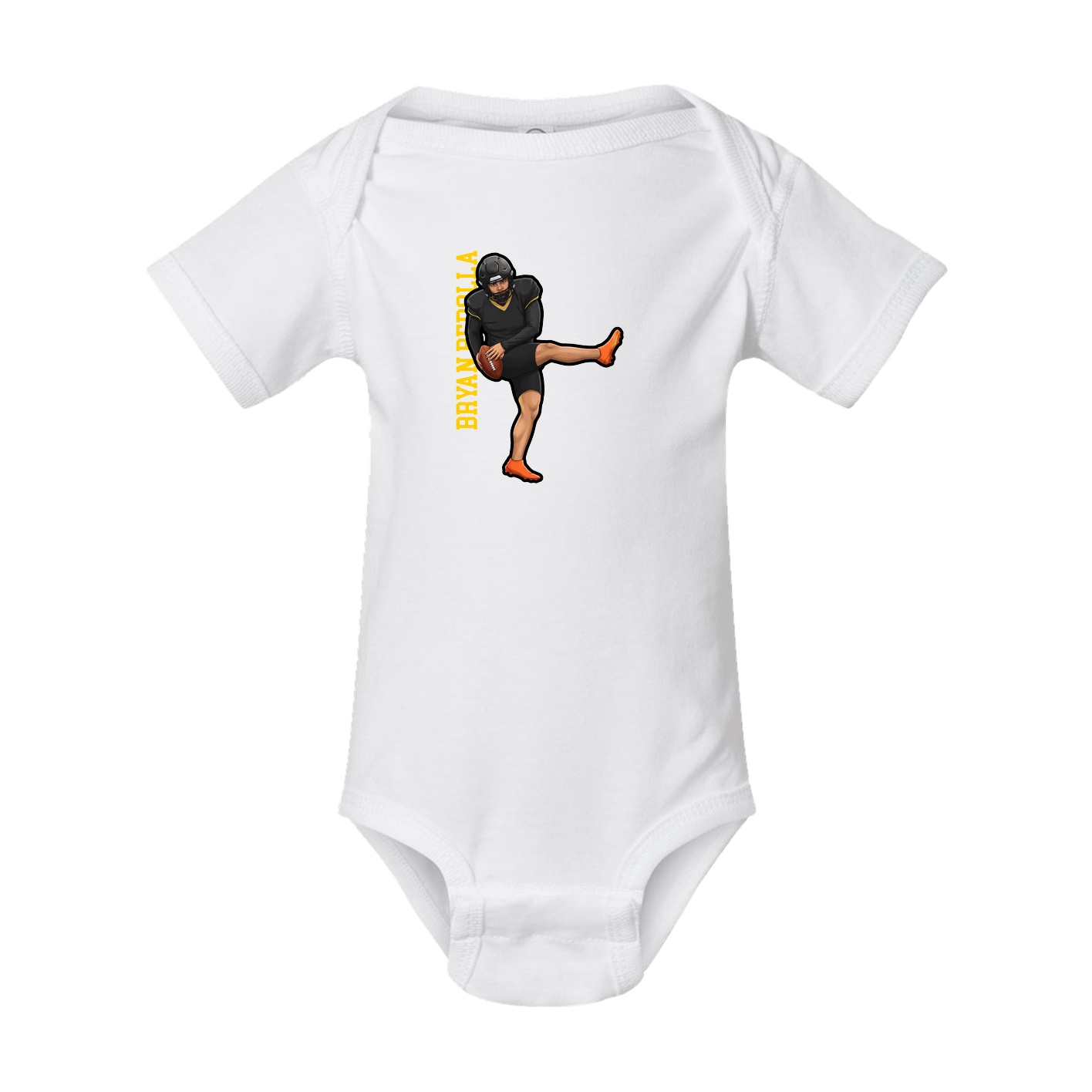 Baby Onesie — Name Vertical in White