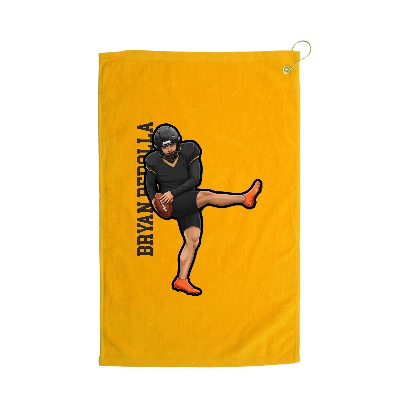 Golf Towel — Name Vertical in Gold