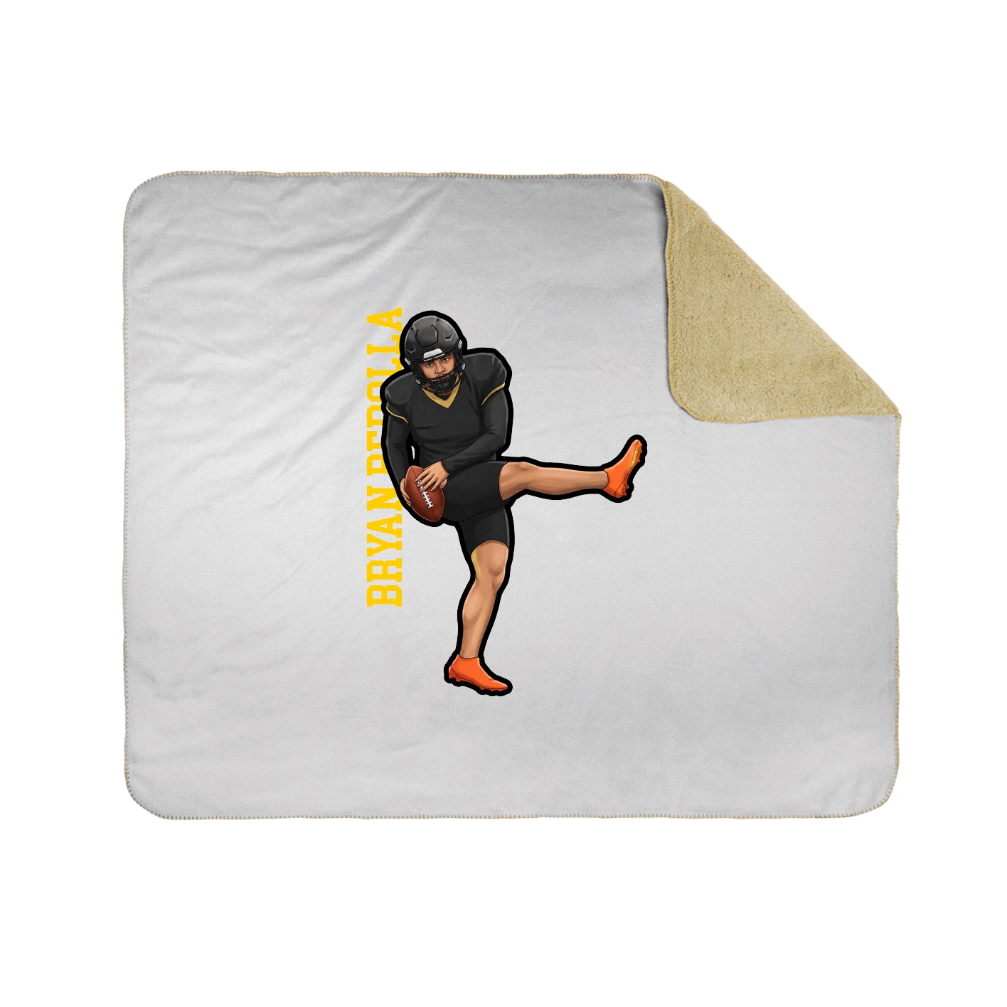 Throw Blanket — Name Vertical in White