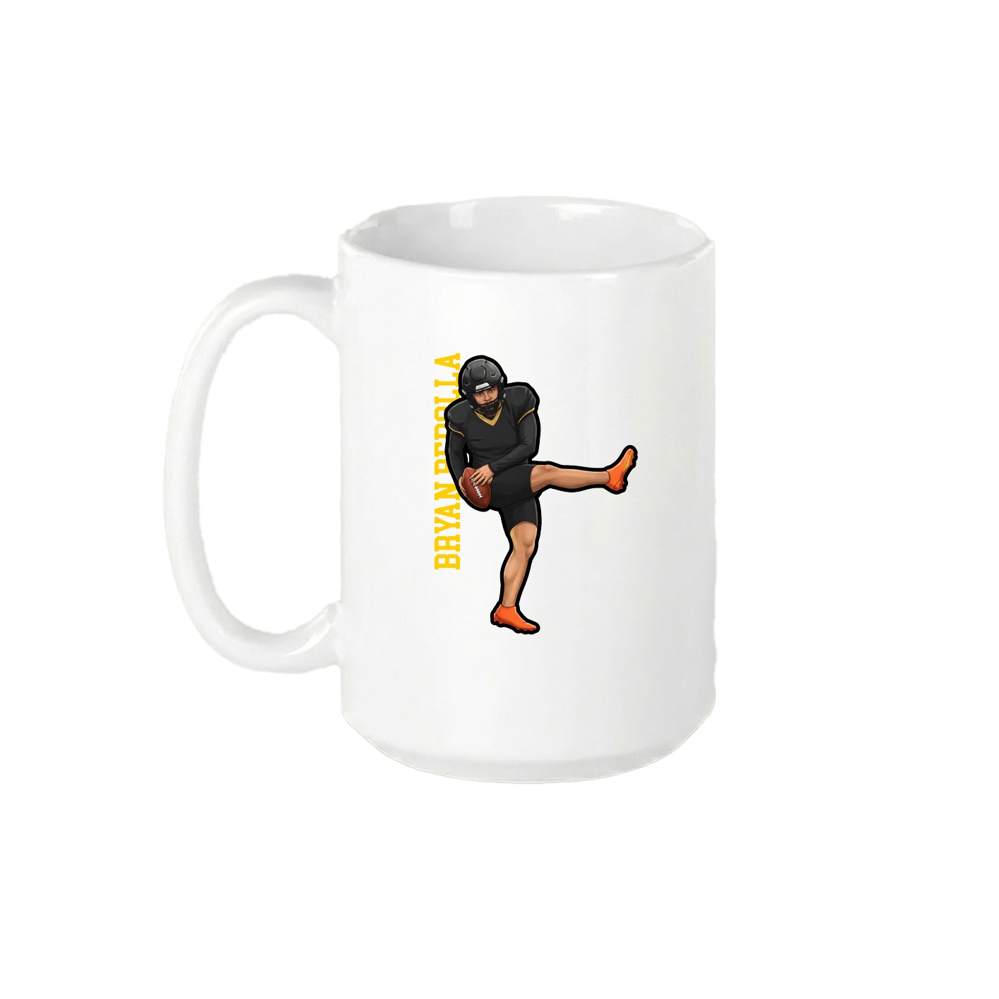 15oz Coffee Mug — Name Vertical in White