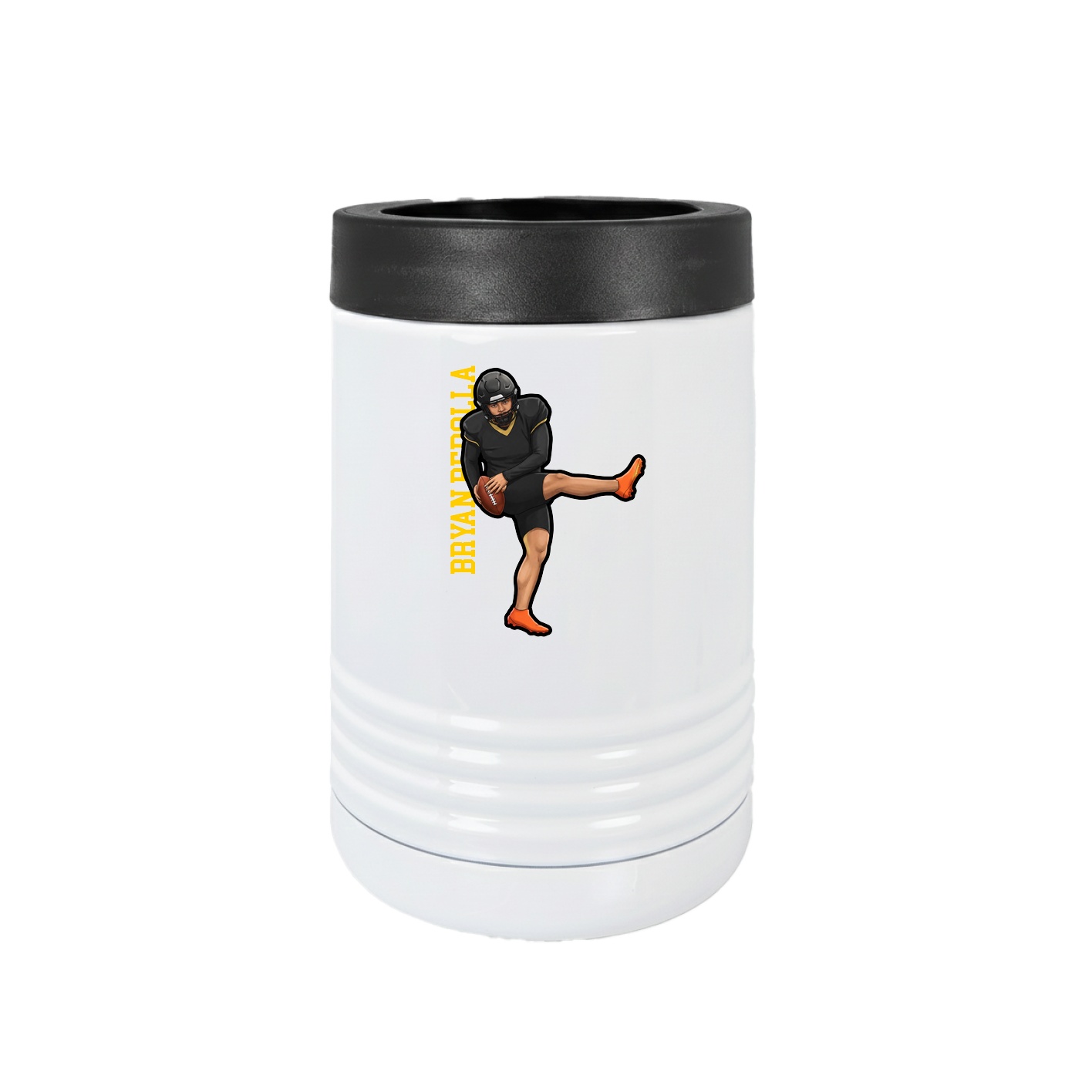 Beverage Holder — Name Vertical in White