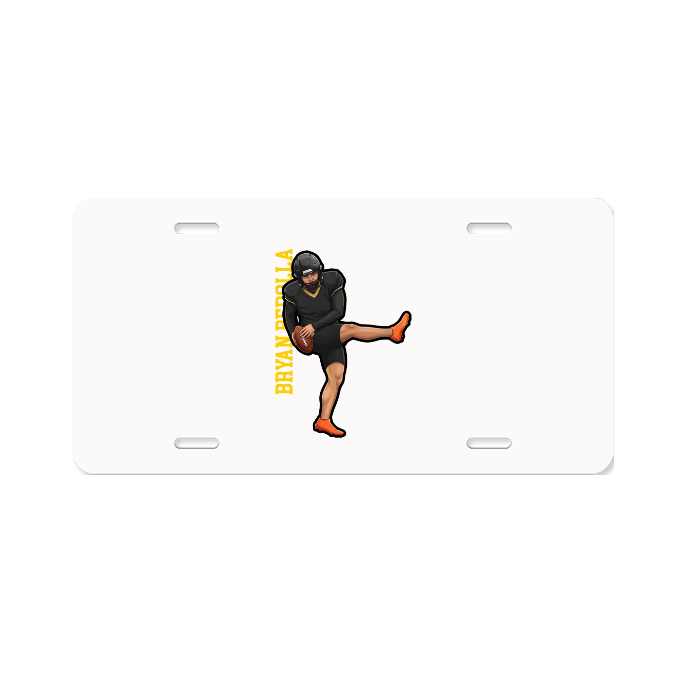 License Plate — Name Vertical in Classic