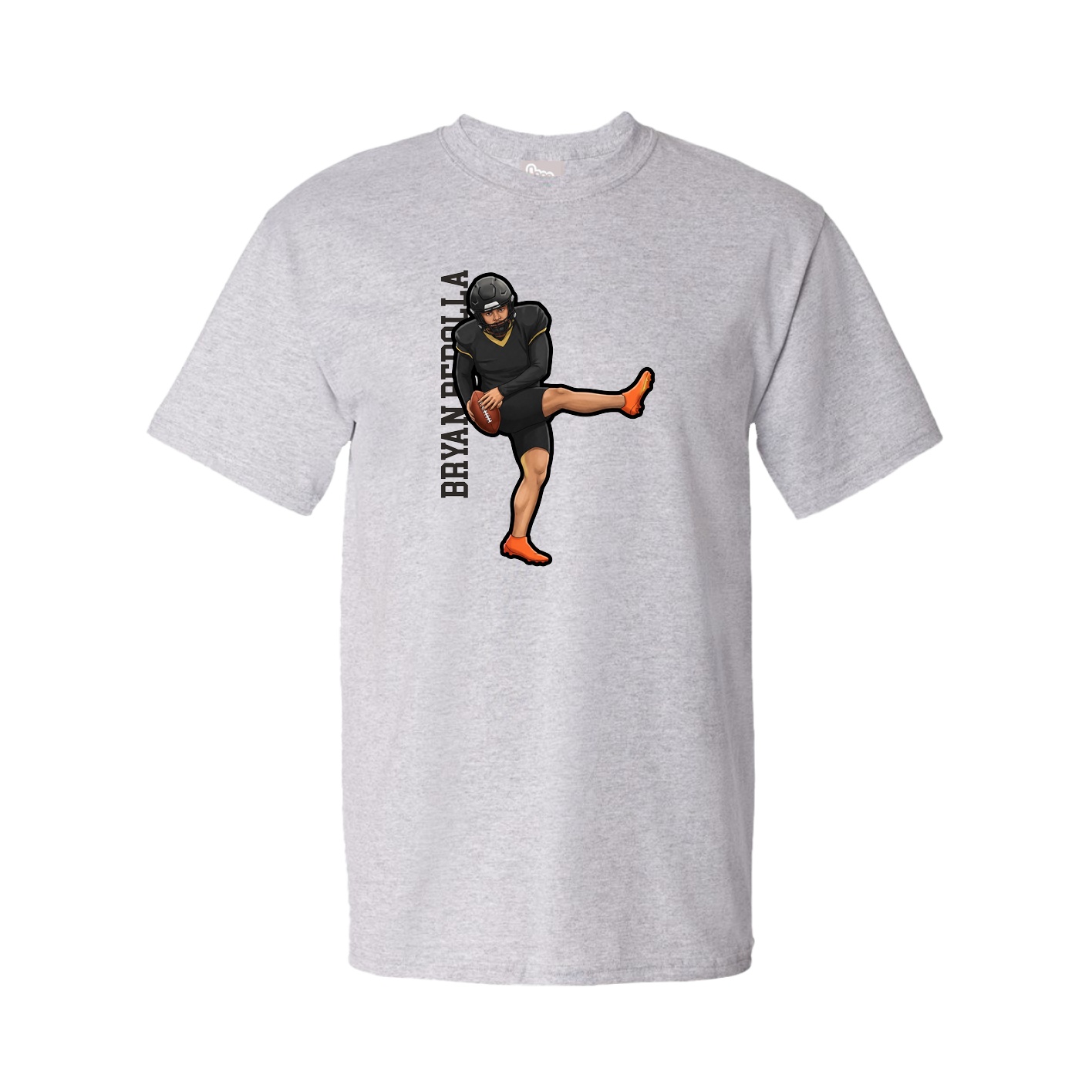Tee — Name Vertical in Grey