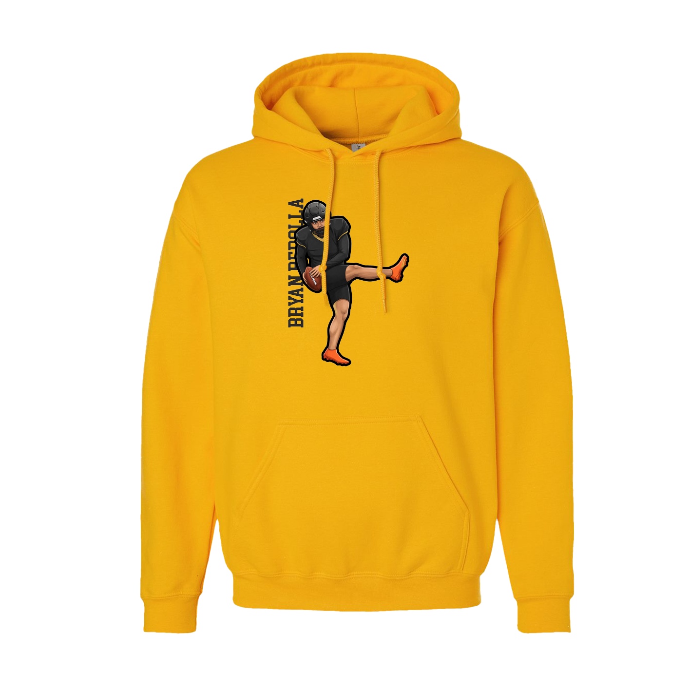 Hoodie — Name Vertical in Gold