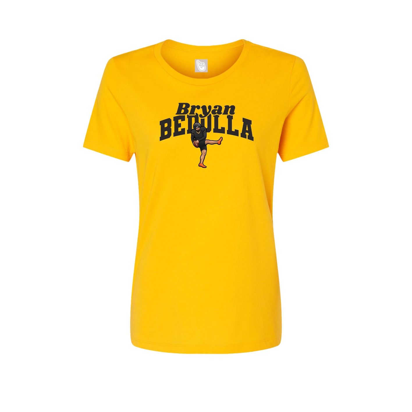 Fitted Women's Tee — Signature Arch in Gold