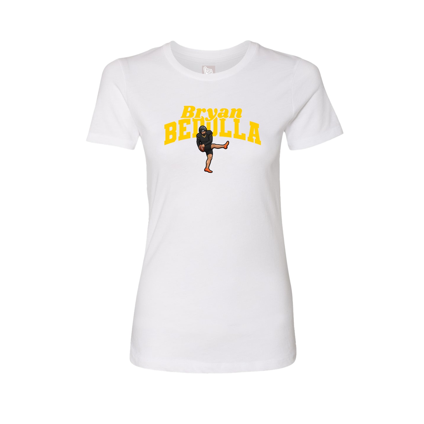 Fitted Women's Tee — Signature Arch in White