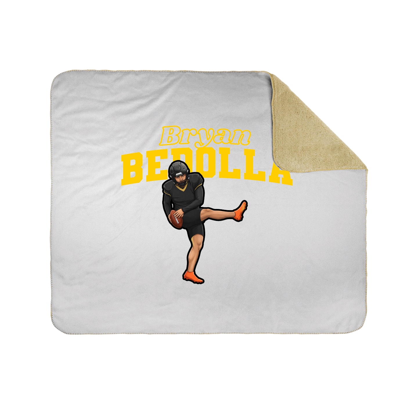 Throw Blanket — Name Arch in White