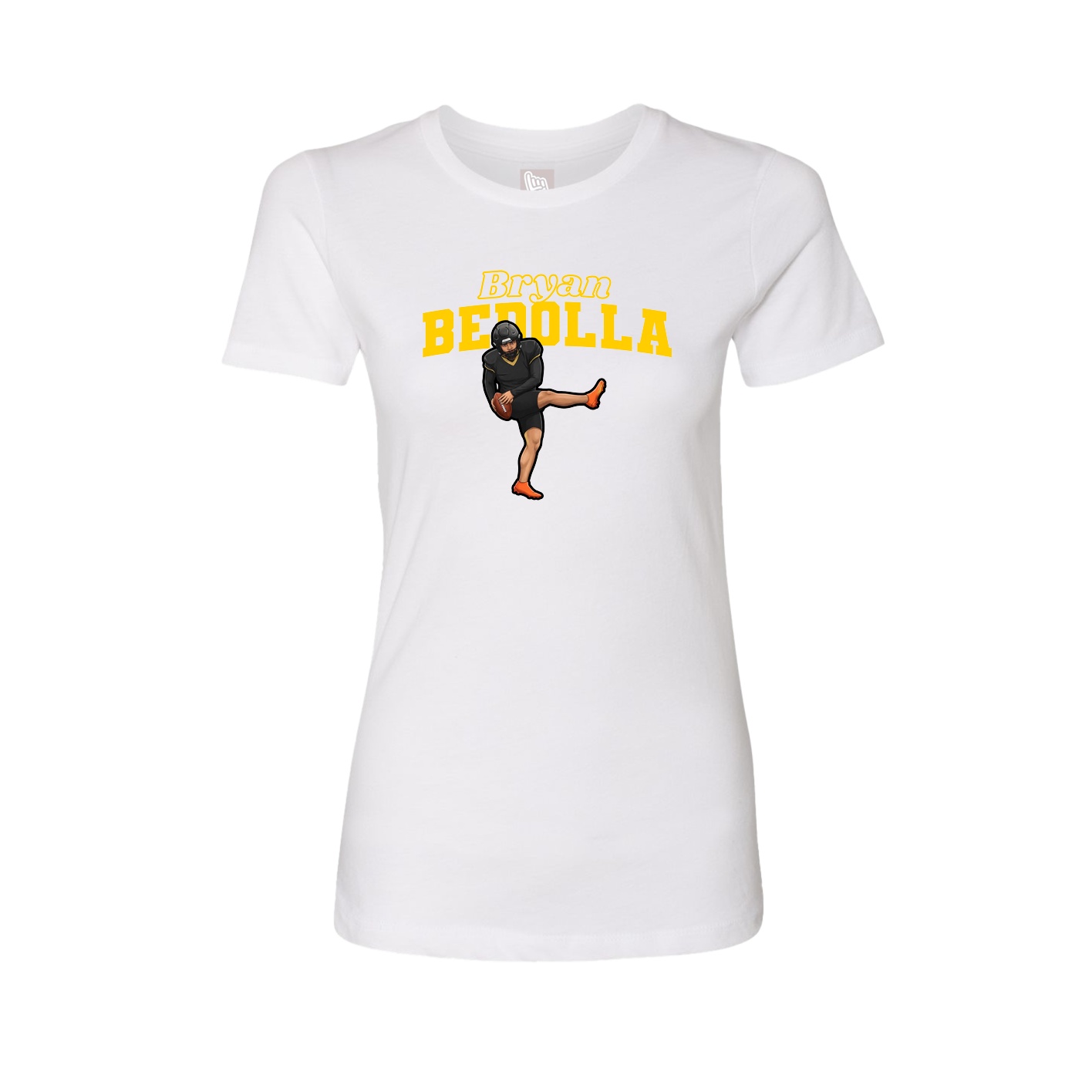 Fitted Women's Tee — Name Arch in White