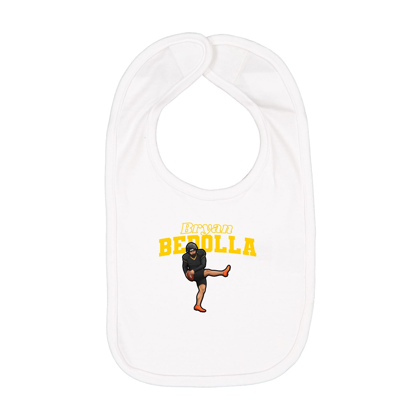 Infant Bib — Name Arch in White