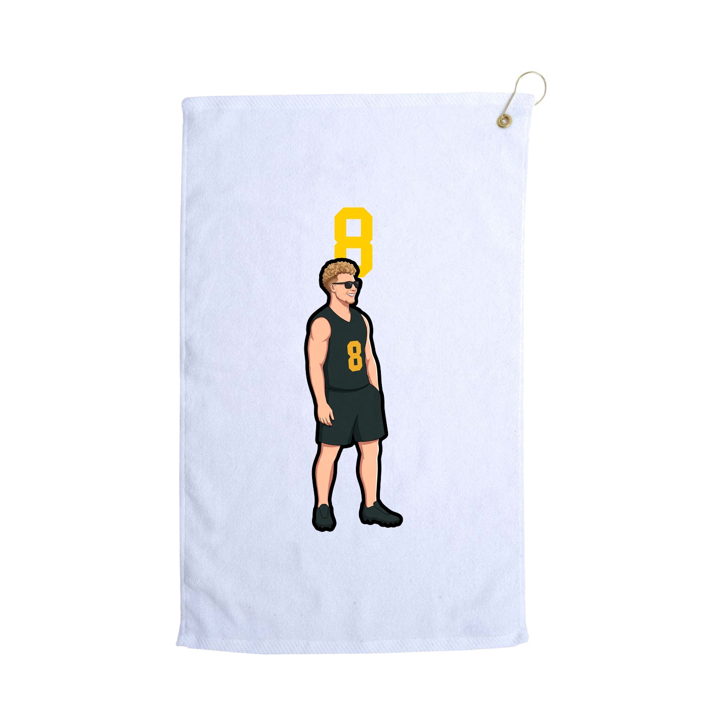 Golf Towel — Number Top in White