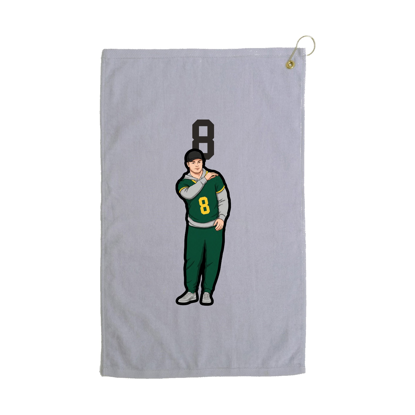 Golf Towel — Number Top in Grey